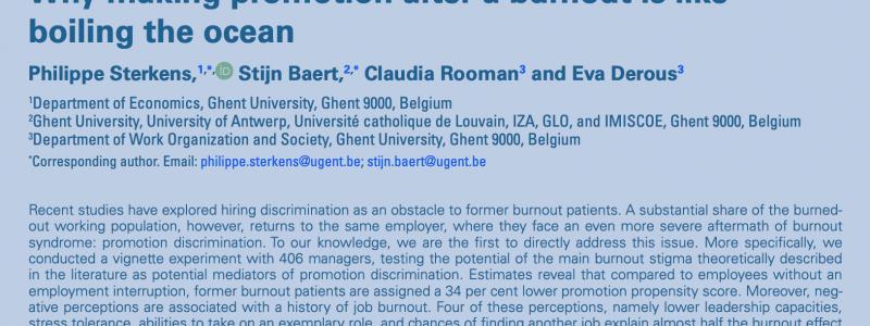 Promotie na burn-out: stigma weegt zwaarder dan prestaties
